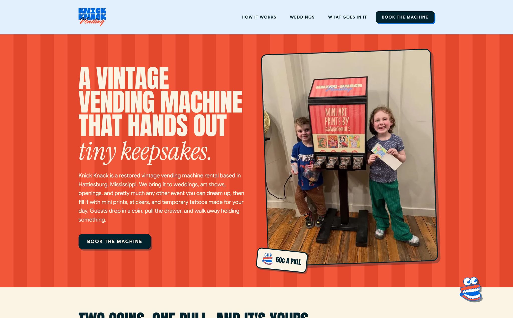 Knick Knack website homepage