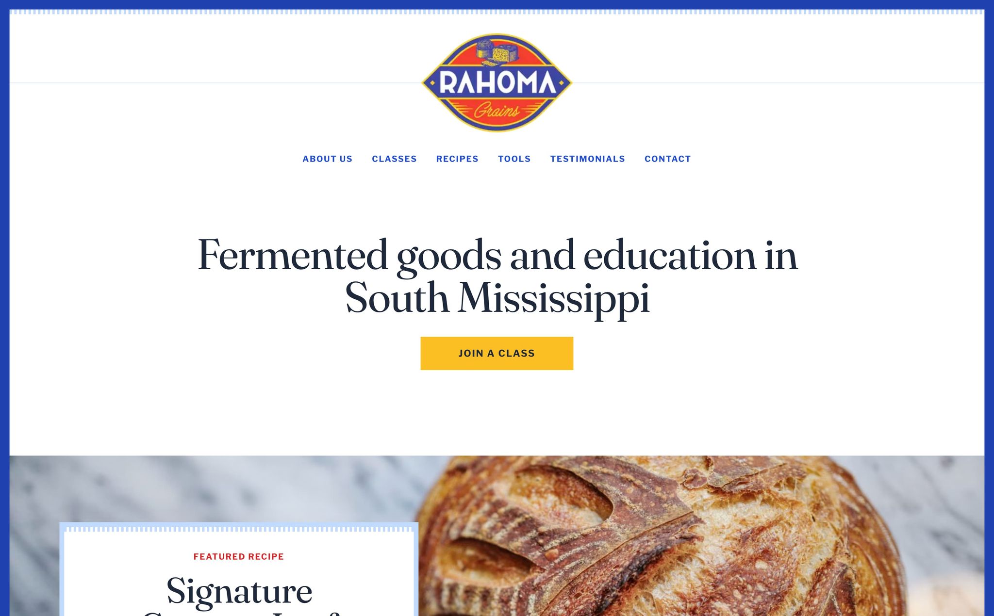 Rahoma Grains website homepage