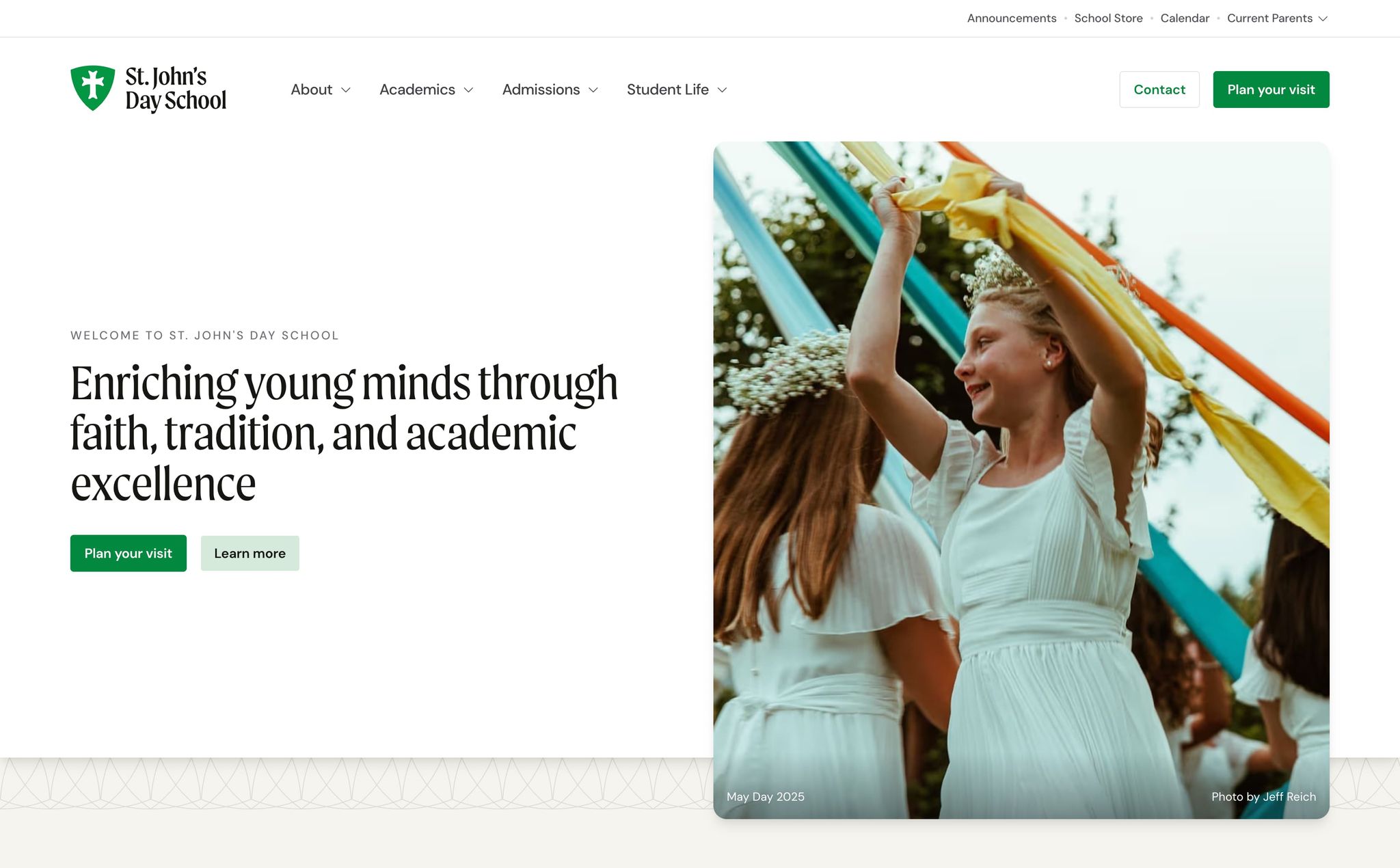 St. John's Day School website homepage